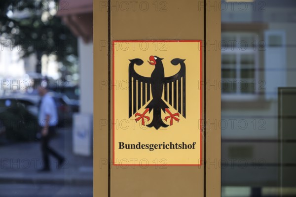 Karlsruhe, Baden-Württemberg, Germany, Federal Court of Justice, sign with the Federal Eagle emblem
