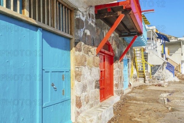 Colourful fishermen houses, Klima, Milos Island, Cyclades Islands, Greece, Europe