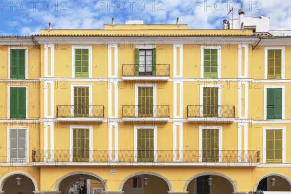 Major Square buildig facade, Palma de Mallorca, Mallorca, Balearic Islands, Spain, Europe