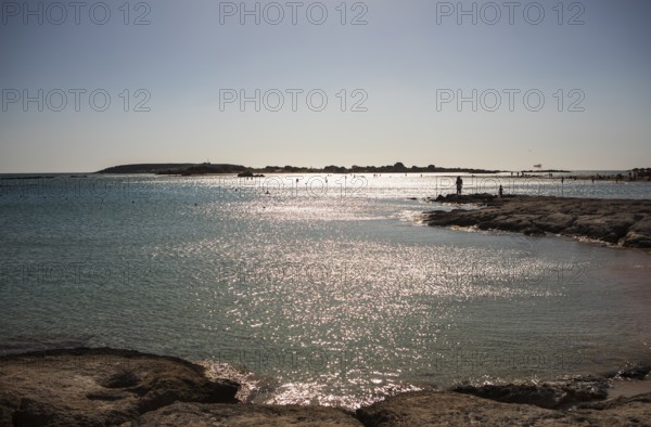 Glittering water surface on the beach of Elafonisi, west coast, Crete, Greece, Europe