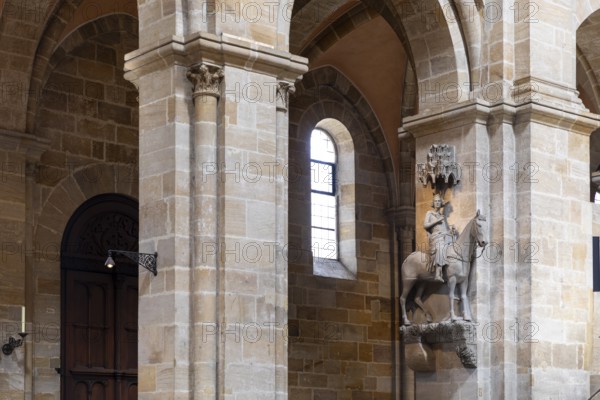 The Bamberg Horseman, equestrian statue in Bamberg Cathedral, Bavaria, Germany, Europe