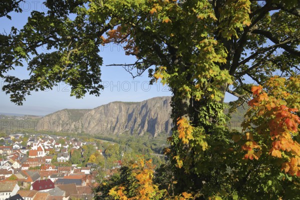 View from Ebernburg to Rotenfels and Bad Münster am Stein-Ebernburg, mountain, cliffs, rocks,