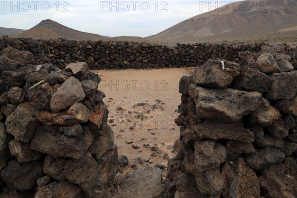 Ruins of pre-Spanish Mahos village, Poblado de la Atalayita, Pozo Negro, Fuerteventura, Canary
