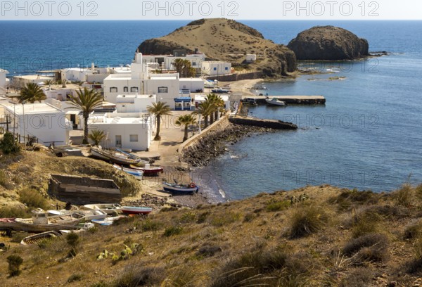 Small fishing village of Isleta del Moro, Cabo de Gata natural park, Almeria, Spain, Europe