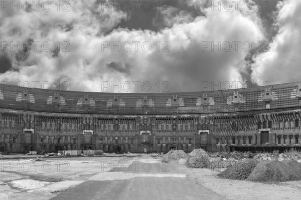Inner courtyard of the Congress Hall, unfinished National Socialist monumental building on the Nazi