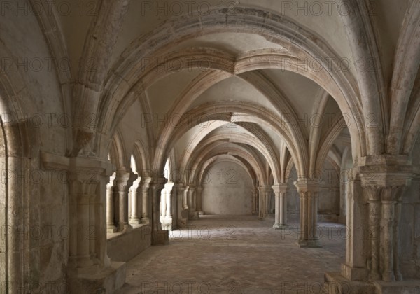 Fontenay former Cistercian monastery chapter house inside facing north, St., Saint, Saint