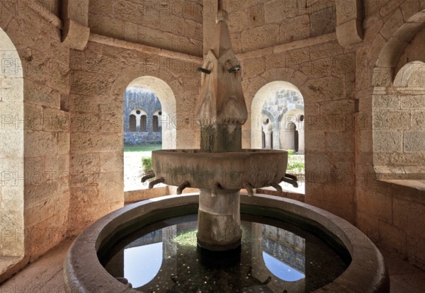 Cistercian monastery founded in 1146, well house inside facing south-west with partially