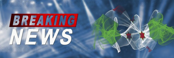 Burundi Breaking News, Smoke Flag Background