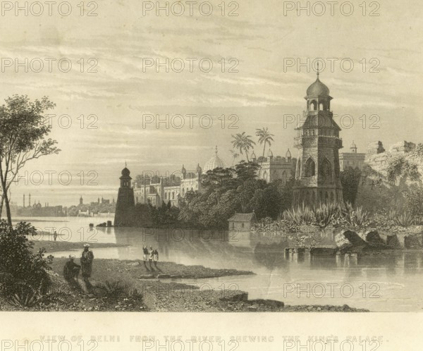 Military and munity mutiny views view of Delhi from the river Shewing the King's Palace, India,