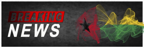 Guinea Bissau Breaking News, Smoke Flag Background