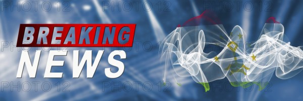 Tajikistan Breaking News, Smoke Flag Background