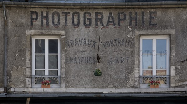 Weathered old façade lettering PHOTOGRAPHY