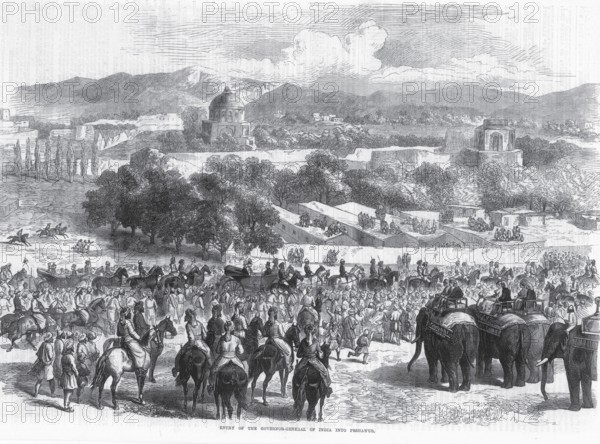 North west and Kashmir, entry of the governor general of India into Peshawar, Pakistan, Asia