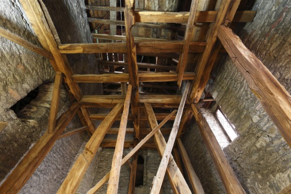 Northern choir flanking tower, roof truss of St. Church, St. Church, St., St., Saint