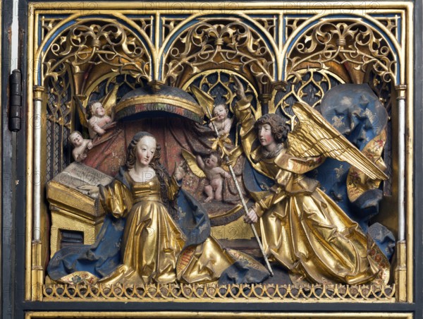 Marian altar (rosary altar) from the Heilig-Geist-Hospital), around 1525, Annunciation, St., Sankt,