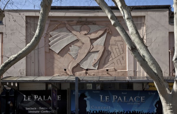 Frankr Avignon event centre LE PALACE 59809 expressionist stucco relief 1928 by R Servien