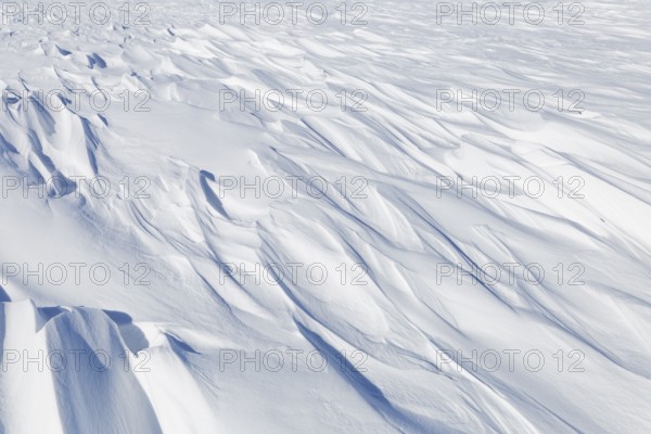 Nature, snow drift pattern on the Saint Lawrence River, Province of Quebec, Canada, North America