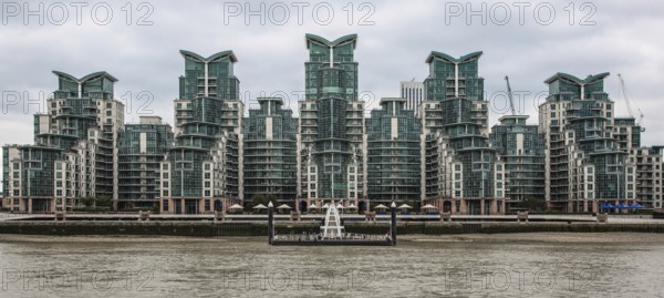 London, St George Wharf residential development. On the right bank of the Thames Architects