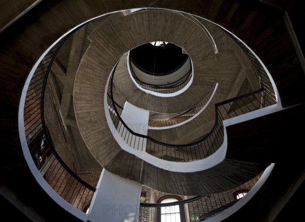 Bell tower inside upwards with Foucault pendulum, St., Sankt, Saint