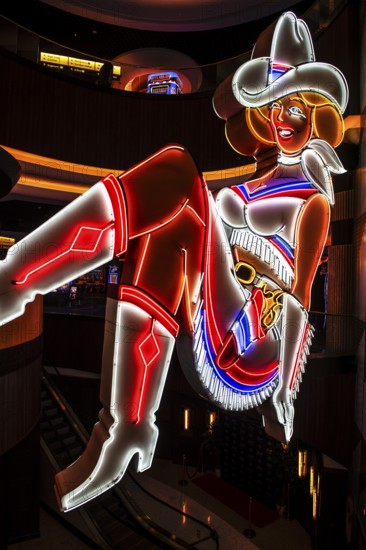 Vegas Vicky Cowgirl, Neon Art, Circa Hotel, Las Vegas, Nevada, USAVegas Vicky Cowgirl, Neon Art,