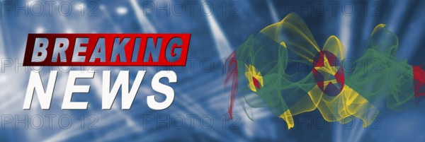 Grenada Breaking News, Smoke Flag Background