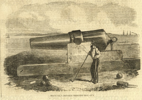 Military and munity mutiny views Horsfall's monster wrought iron gun, India, Asia