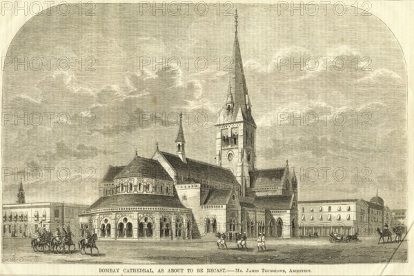 Bombay cathedral as about to be recast, 18th February 1865, Bombay now Mumbai, Maharashtra, India,