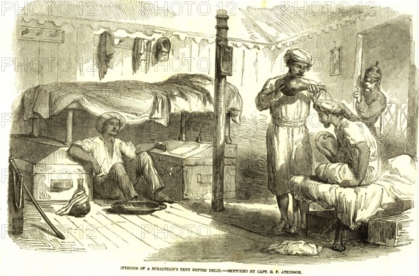 Interior of a subaltern's tent, Delhi, India, Asia