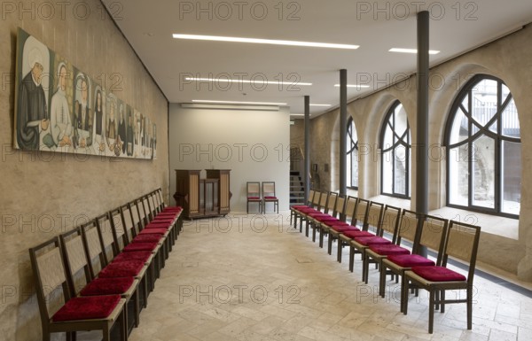Luther city Eisleben, Augustinian monastery of St Anna. Hall on the ground floor with view of the