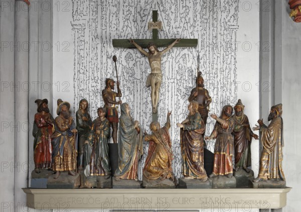 Fragments of the old high altar, now in the north aisle, St., Sankt, Saint