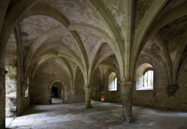 Fontenay former Cistercian monastery Monastery building, basement built at the end of the 12th