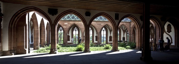 View through the connecting hall to the east into the small cloister, St., Sankt, Saint