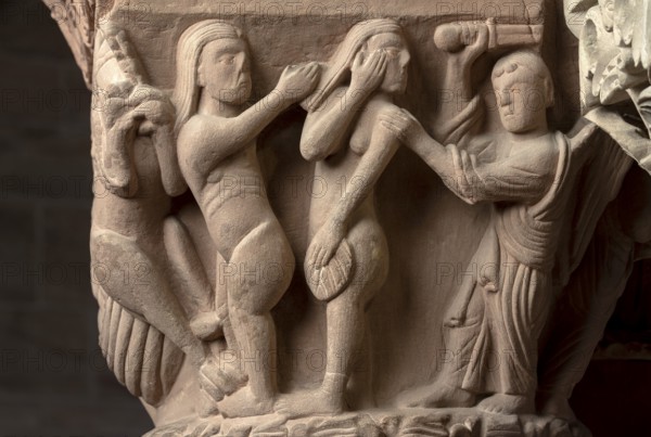 Basel, Cathedral (Basel Minster), capital on the ambulatory, Expulsion from Paradise