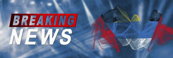 Antigua and Barbuda Breaking News, Smoke Flag Background