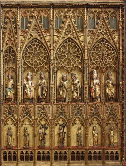 Gold altar, left wing, St., Saint, Saint