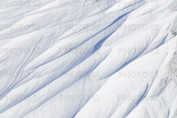 Nature, snow drift pattern on the Saint Lawrence River, Province of Quebec, Canada, North America