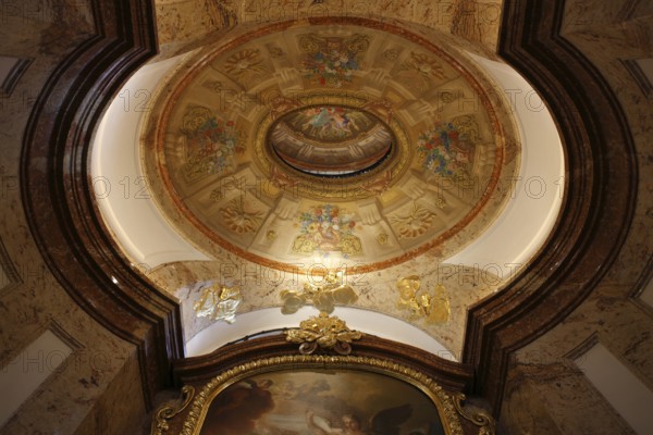 Baptistery, view into the double dome with frescoes by Gaetano Fanti, St., Saint, Saint