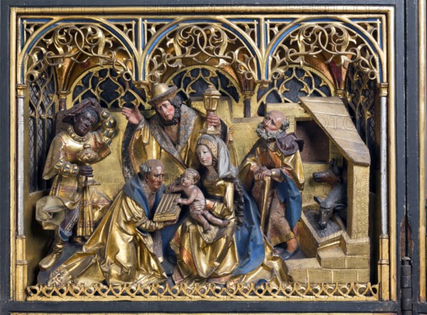 Marian altar (rosary altar) from the Heilig-Geist-Hospital), around 1525, The three holy kings, St
