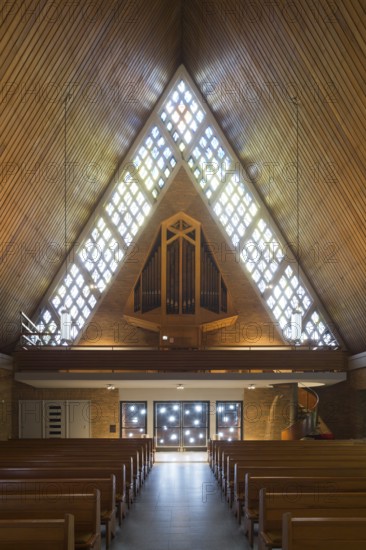 Built in 1963/64 by Josef Bieling, view of the organ with lighting, St., Sankt, Saint