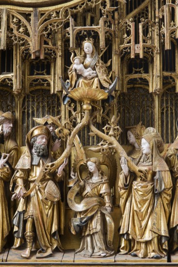 Marienretabel in the Marientidenkapelle, upper right wing: Blossom with Mother of God with child,