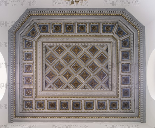 Parish church of St Regina, coffered ceiling in the choir, St, Saint, Saint
