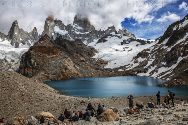 Laguna de los Tres with a view of the summit of Fitzroy, El Chaltén, Los Glaciares National Park,