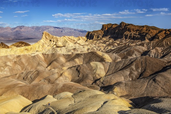 Hikers at Zabriskie Point, Death Valley National Park, California, USA, North America