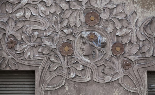 Alsleben (Saale) Art Nouveau façade relief 68936 Created around 1900 right side detail