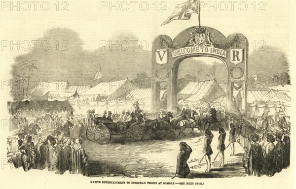 Native entertainment to European troops at Bombay now Mumbai, Maharashtra, India, Asia