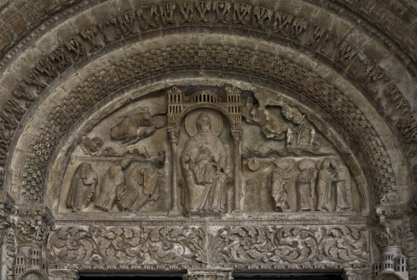Bourges, Cathedral. North portal. Tympanum, St, Saint, Saint