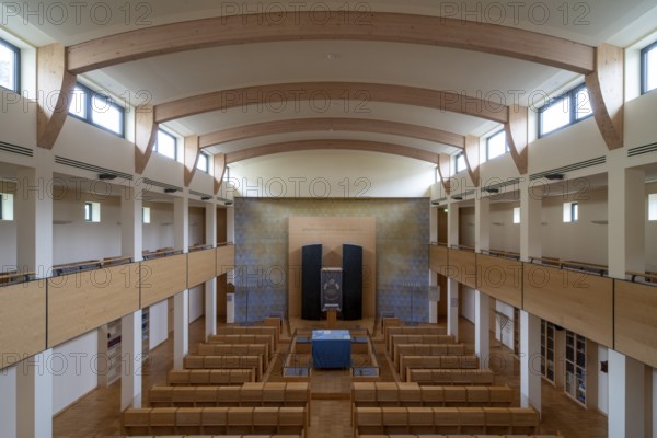 Krefeld, Jewish community centre in Wiedstraße. Synagogue with Torah shrine (Hechal), view from the