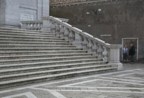 Italy Venice Giudecca Island -513 Redentore Church 1577-92 after plan by Palladio Grand staircase