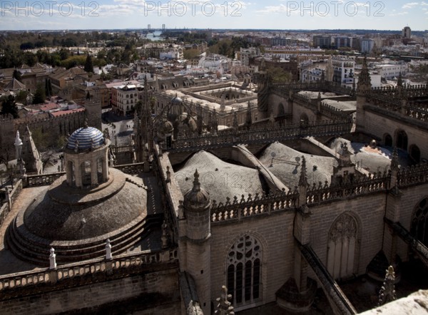 Seville, Cathedral. Domed roof with lantern over the Royal Chapel of Seville, St, Saint, Saint