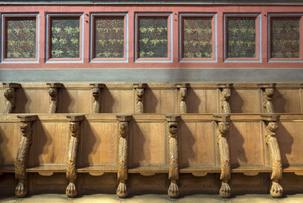Brauweiler near Pulheim, St Nicholas Abbey Church, choir stalls with painted choir screens